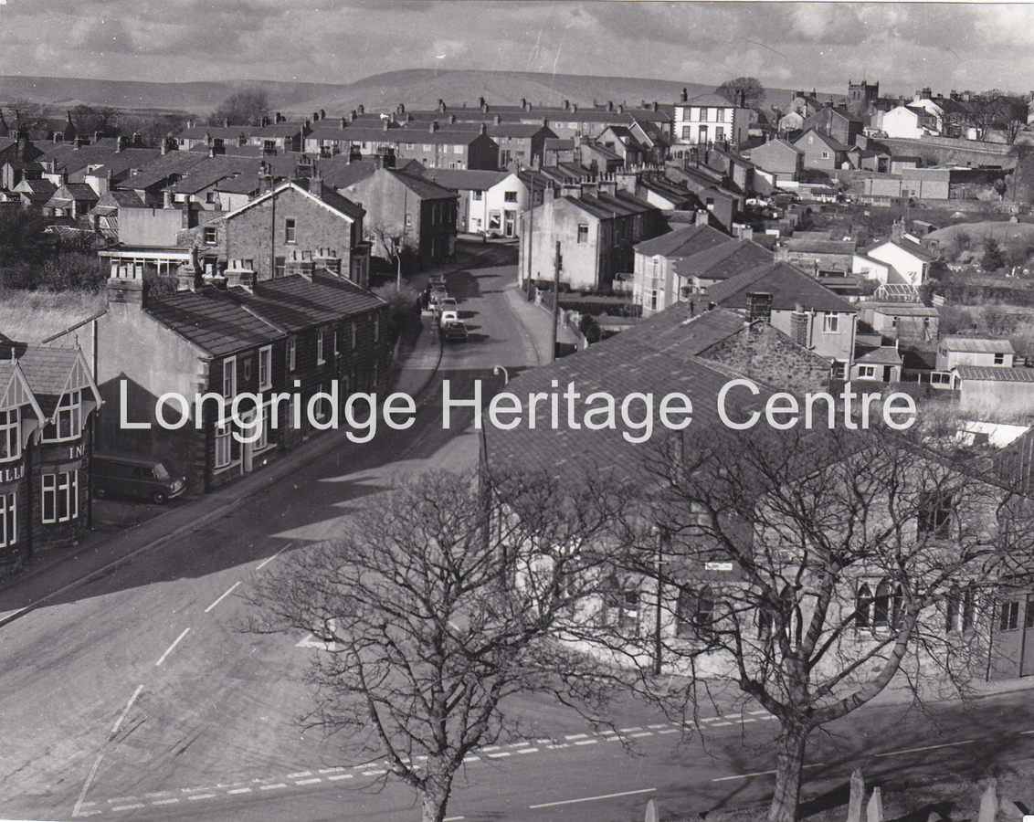 228B - Parish church - A view from the tower looking up Fell Brow - 1969